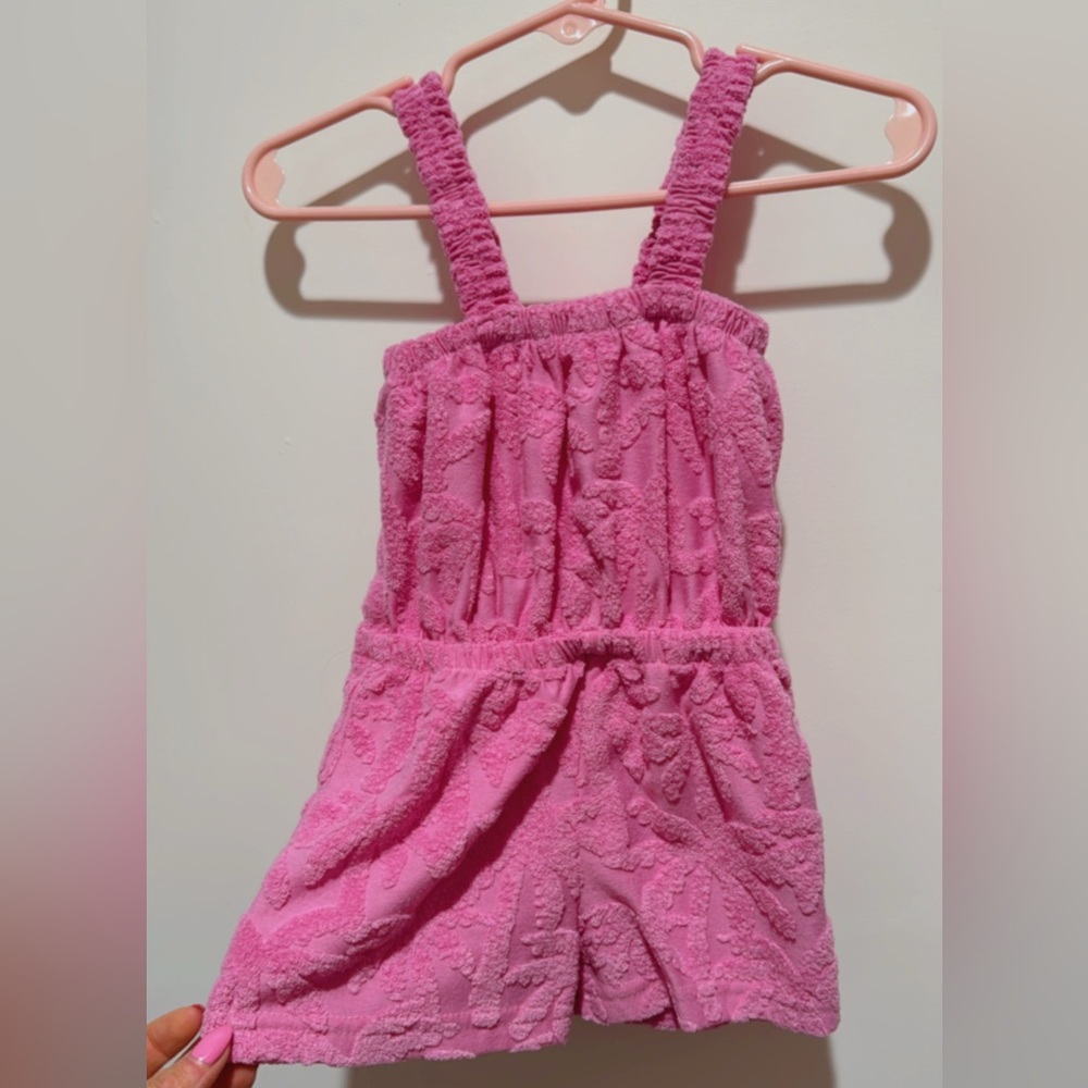 Toddler girl pink soft romper